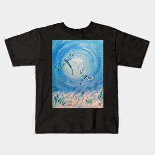 Snow Dragonfly Moon Kids T-Shirt